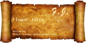 Fluger Júlia névjegykártya